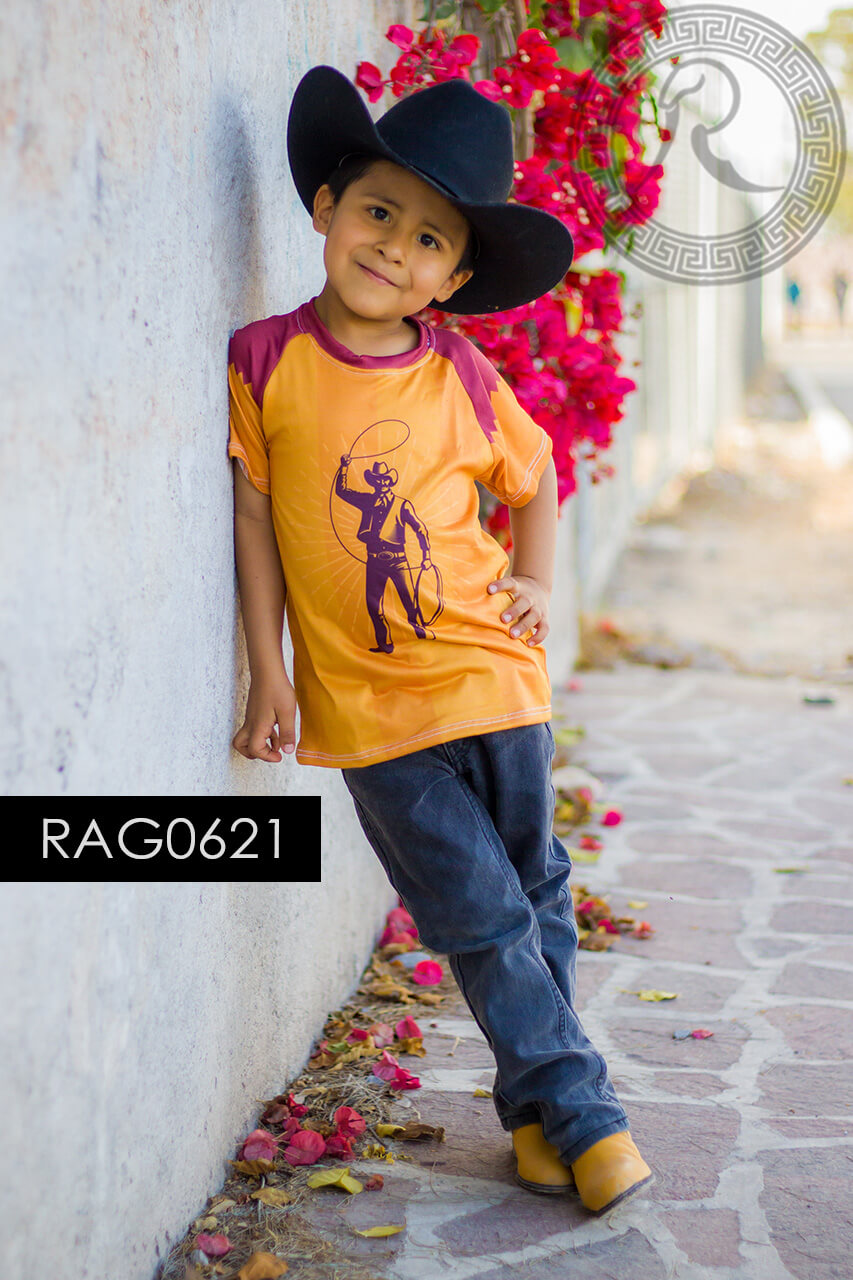 PLAYERA MANGA RANGLAN PARA: CABALLERO, NIÑO - RAG0621