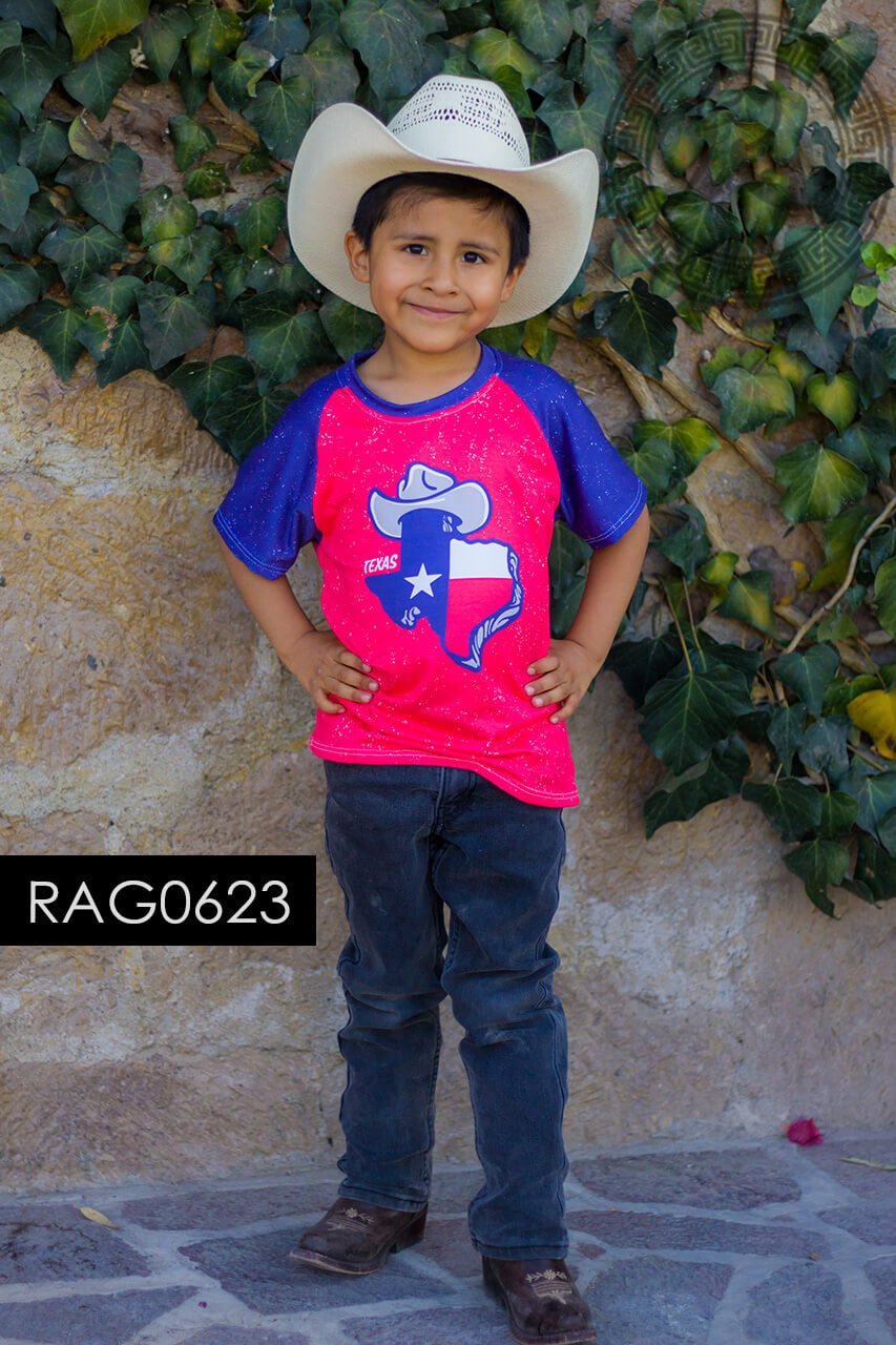 PLAYERA MANGA RANGLAN PARA: CABALLERO, NIÑO - RAG0623