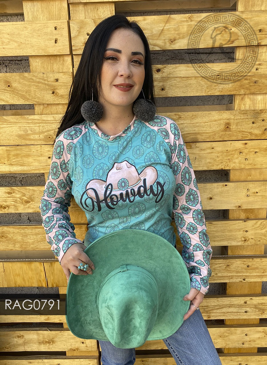 BLUSA MANGA LARGA RANGLAN PARA: DAMA - RAG0791